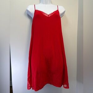 Chic Scarlet Lace Chemise